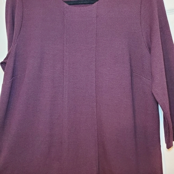 J. Jill Ponte Knit Black Red Herringbone Dress with Pockets Sz MP - Picture 7 of 11